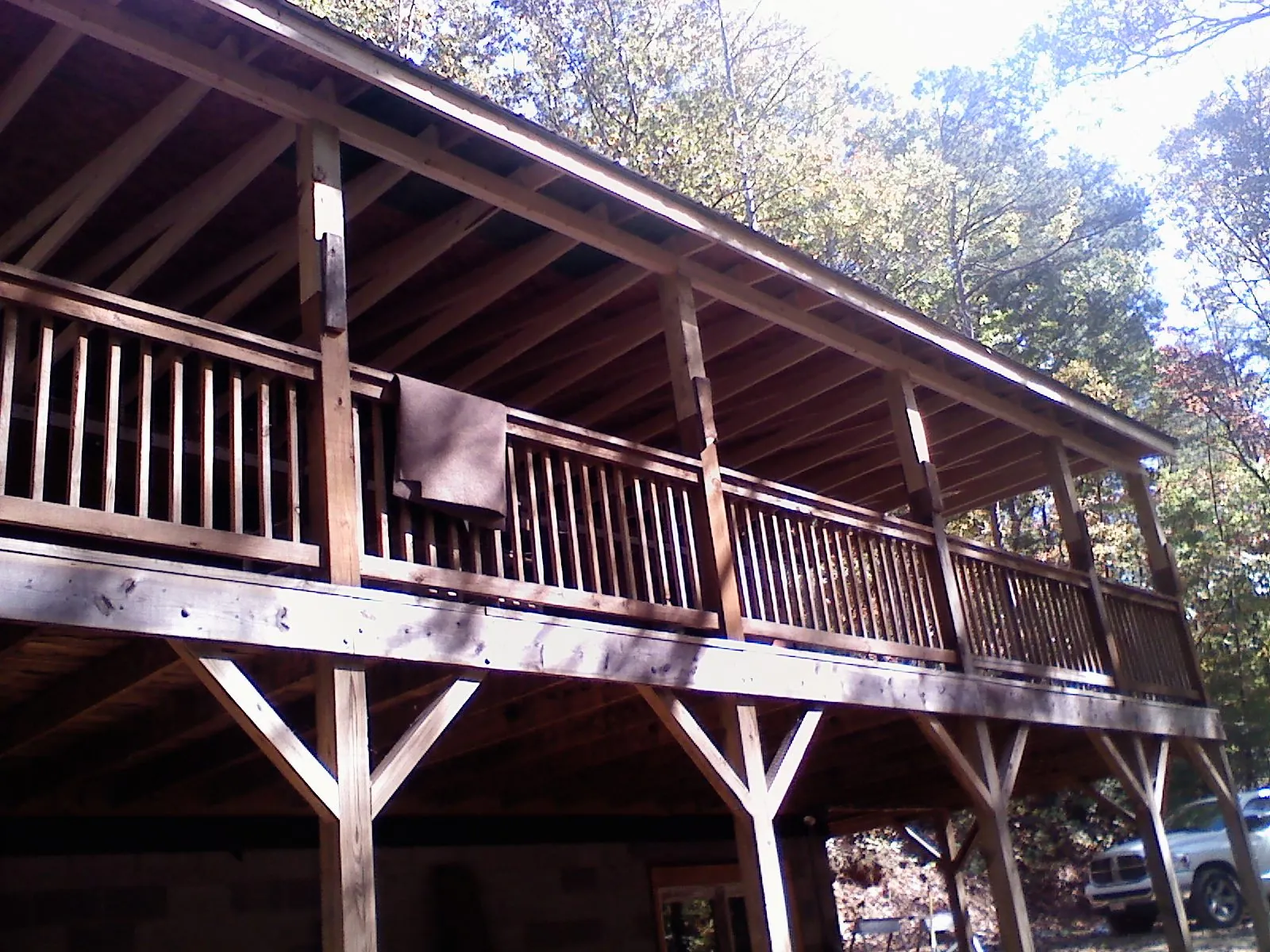 Timber framing under a new elevated porch and deck — Roof Leak Repair in Hurdle Mills by Roofing Brothers